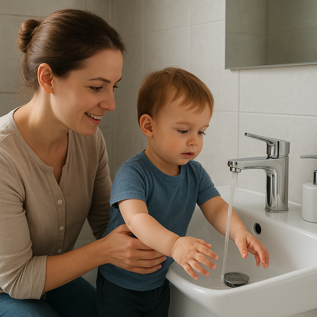 Jakie baterie łazienkowe kupić do domu z małym dzieckiem