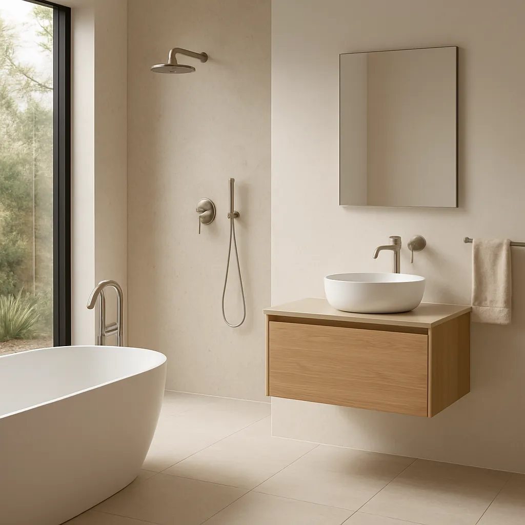 Jakie baterie łazienkowe pasują do przestrzeni typu open bathroom